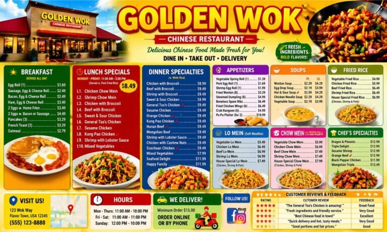Golden Wok Menu Complete 2026 Guide to Flavors and Prices