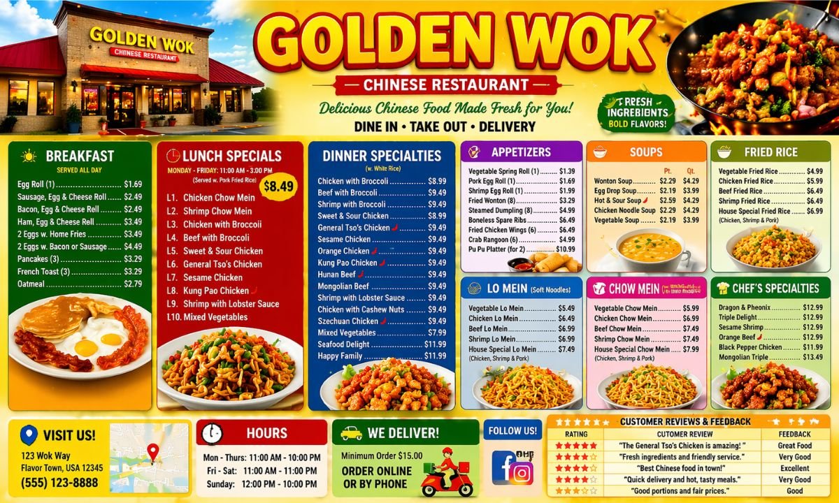Golden Wok Menu Complete 2026 Guide to Flavors and Prices