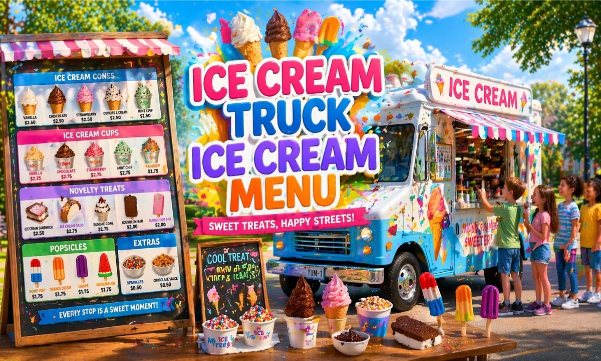Ice Cream Truck Ice Cream Menu A Delightful Experience
