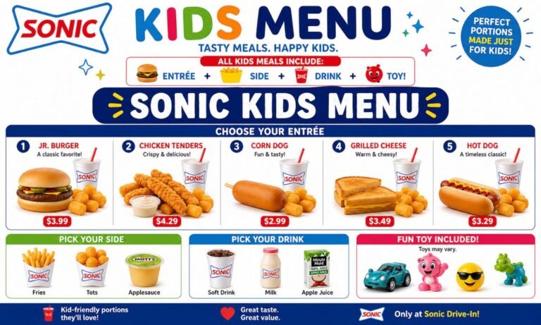 Sonic Kids Menu 2026 Deals, Meals & Prices